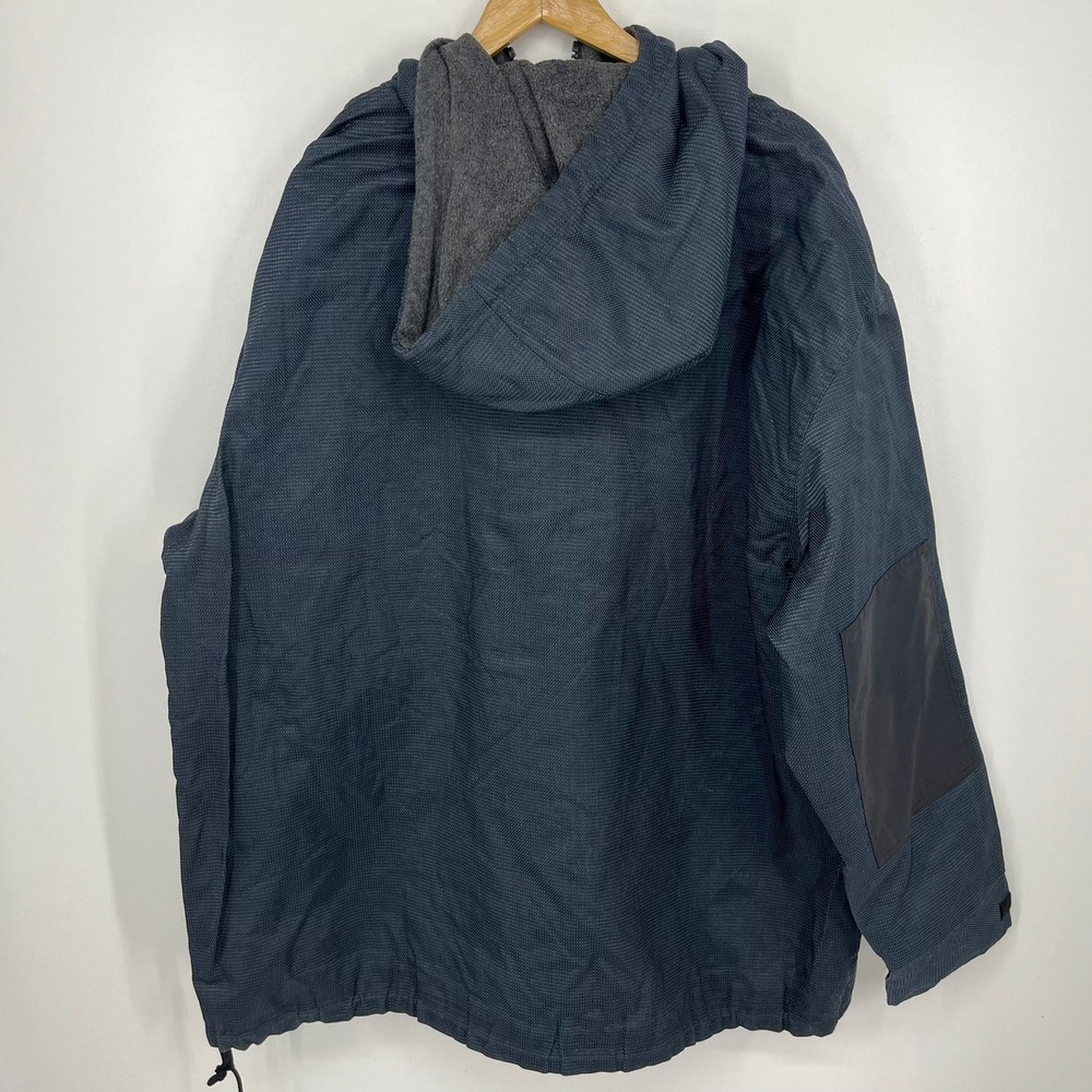 Banana Republic Mens XL Blue Textured Half Zip Anorak Fleece Lined Jacket Vtg - Picture 2 of 13